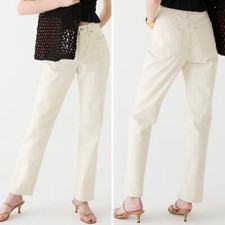 NEW J. Crew High-rise full-length '90s classic straight-fit jean in ecru, 27