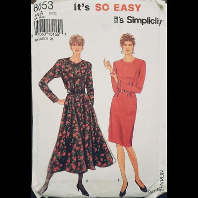 Vtg Simplicity Dress w Skirt Options Pattern #8053 Sz 8-20 CUT to 10 INCOMPLETE | eBay Vtg Simplicity Dress w Skirt Options Pattern #8053 Sz 8-20 CUT to 10 INCOMPLETE | eBay