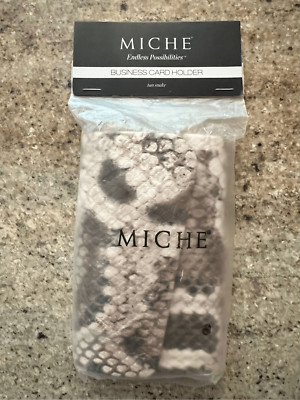 New! Miche Cream Tan Snake Print Business Card Holder