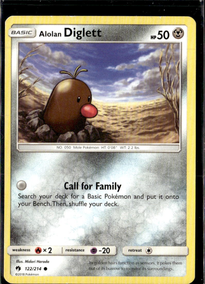 Pokemon Alolan Diglett 122/214 Lost Thunder Non Holo Common  2 Card Lot