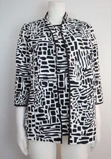 SALON STUDIO - WOMEN'S BLACK & WHITE PRINT TANK TOP & BLAZER SET - SIZE MP