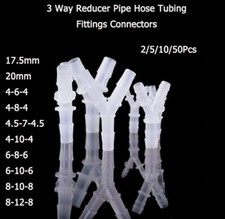 Y Joiner Plastic Barbed Tee 3 Way Pipe Hose Tubing Fittings Connectors Air Fuel