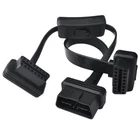 16Pin OBD II OBD2 Male to 2 Dual Female Extension Cable with Power Switch