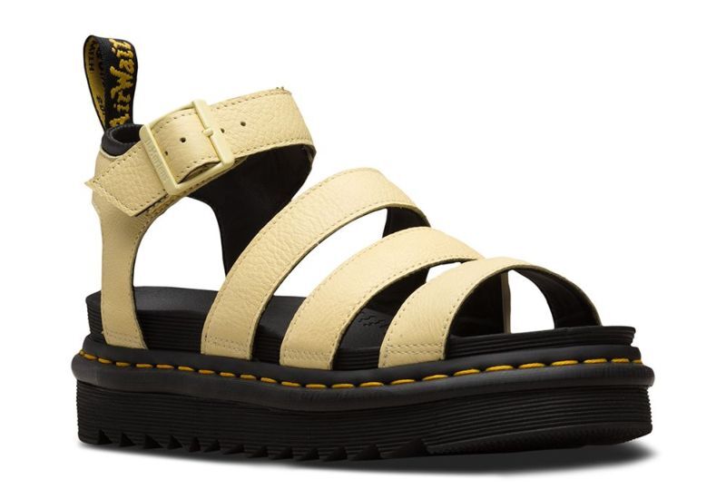 Dr Martens Slip On Sandal Blaire Pastel Yellow + Black 