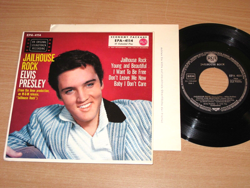 ELVIS PRESLEY 7" EP SINGLE - JAILHOUSE ROCK / GERMAN EPA-4114 in MINT- / 11