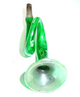 Antique German Blown Mercury Glass Green TRUMPET Bugle Christmas Horn Ornament — photo 4