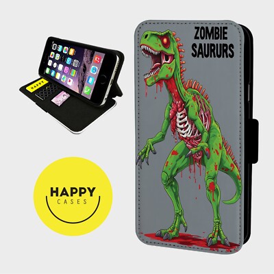 HORROR ZOMBIE SAURUS REX - Kunstleder Klapp Handy Hülle Cover - iPhone/Samsung