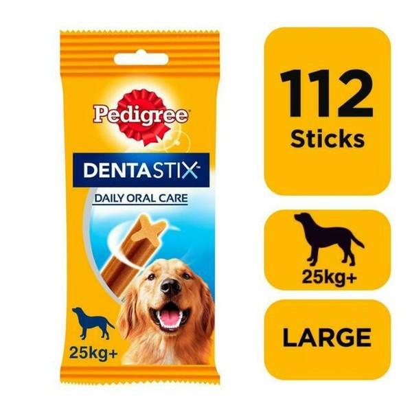 Pedigree Dentastix Dental Dog Chews for Large Dog, 28 Sticks (Pack of 4