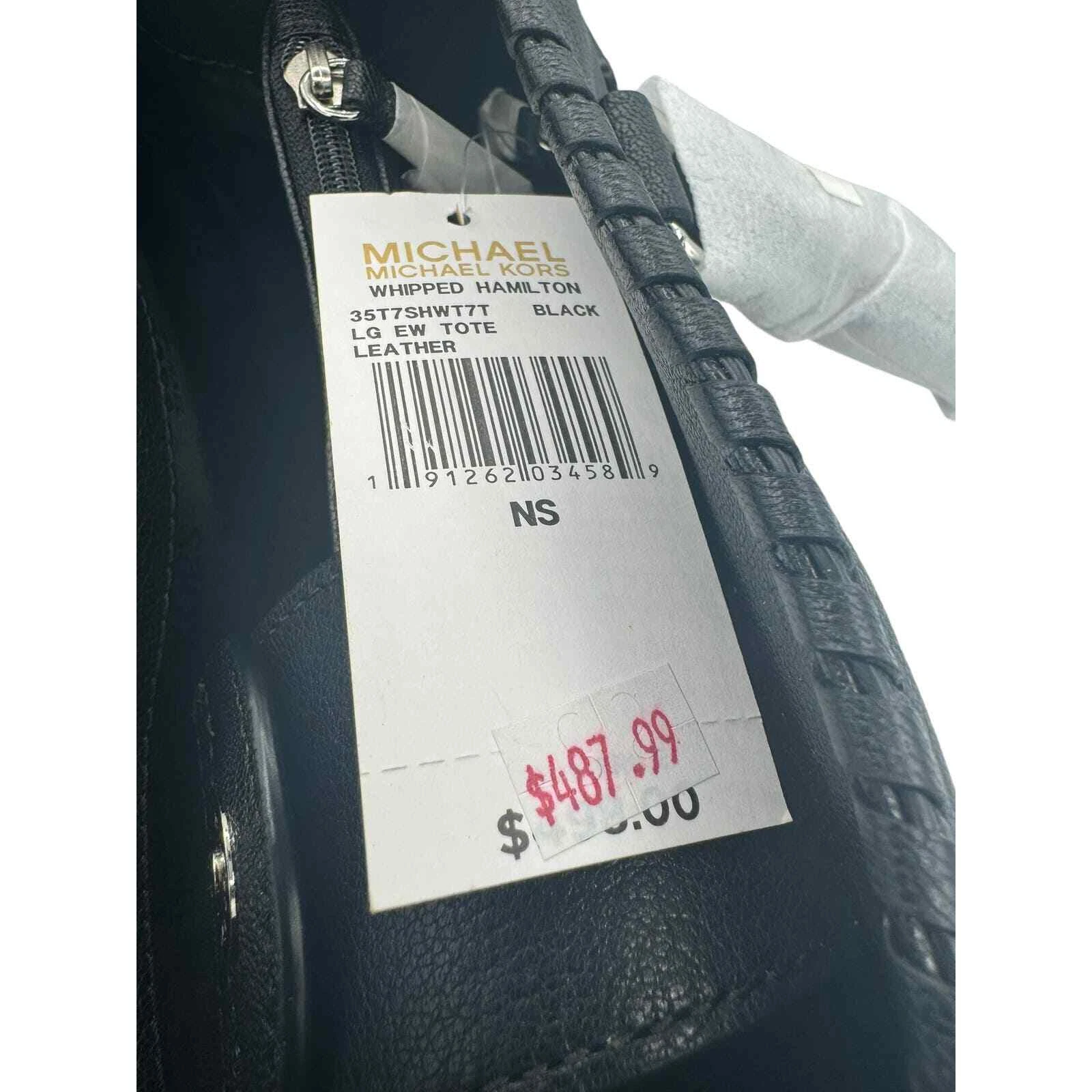 Borsa Hamilton East West Nuova con etichette * Michael Michael Kors ""MK"" frustata Pelle nera