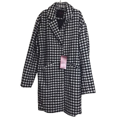 Yoki Peacoat Houndstooth Jacket NY Collection NWT