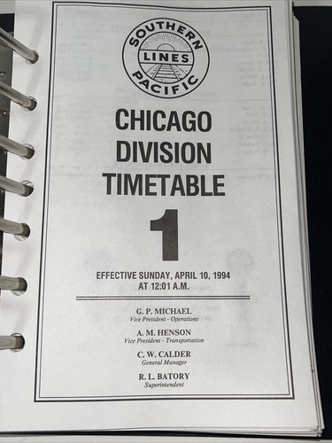 SP Southern Pacific Railroad Operating Manuals & Timetable Book in Binder - Picture 3 of 4