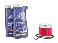 MotoröL Set ÖLfilter KN401 10W40 2 Liter FüR Honda Gl Kawasaki Gpx Yamaha Xjr