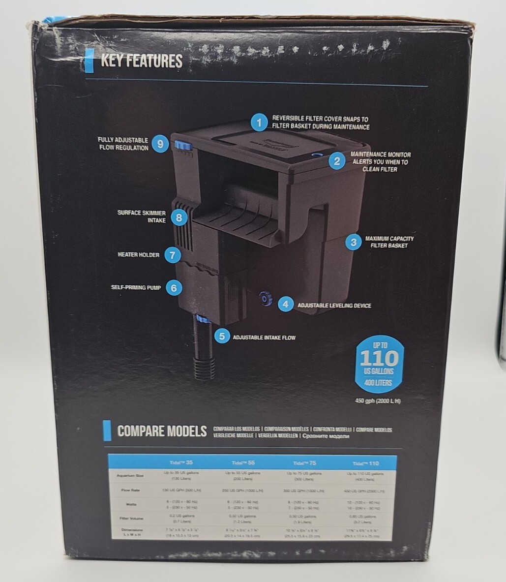 SeaChem Large Aquarium Fish Tank Filter Tidal 110 Gallon 400 L by