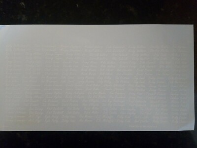 Two White Name Rail 1:24 Nascar Decals - PICK DRIVER - Model Car Diecast Decal