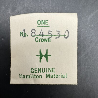 NEW Genuine Vintage Hamilton Material Stainless Steel Crown Part 184530 NOS