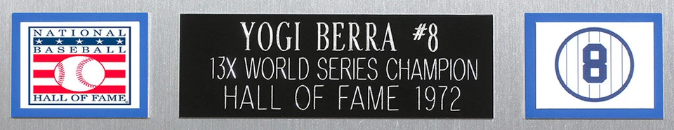 Jersey Yogi Berra Autografiado y Enmarcado Gris Nueva York Auto Certificado de Autenticidad JSA Foto 4 de 4
