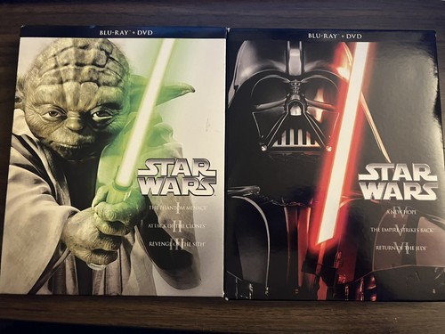 Star Wars Filme 1 2 3 4 5 & 6 selten (12 Discs) Blu Ray & DVD Set mit Slipcover