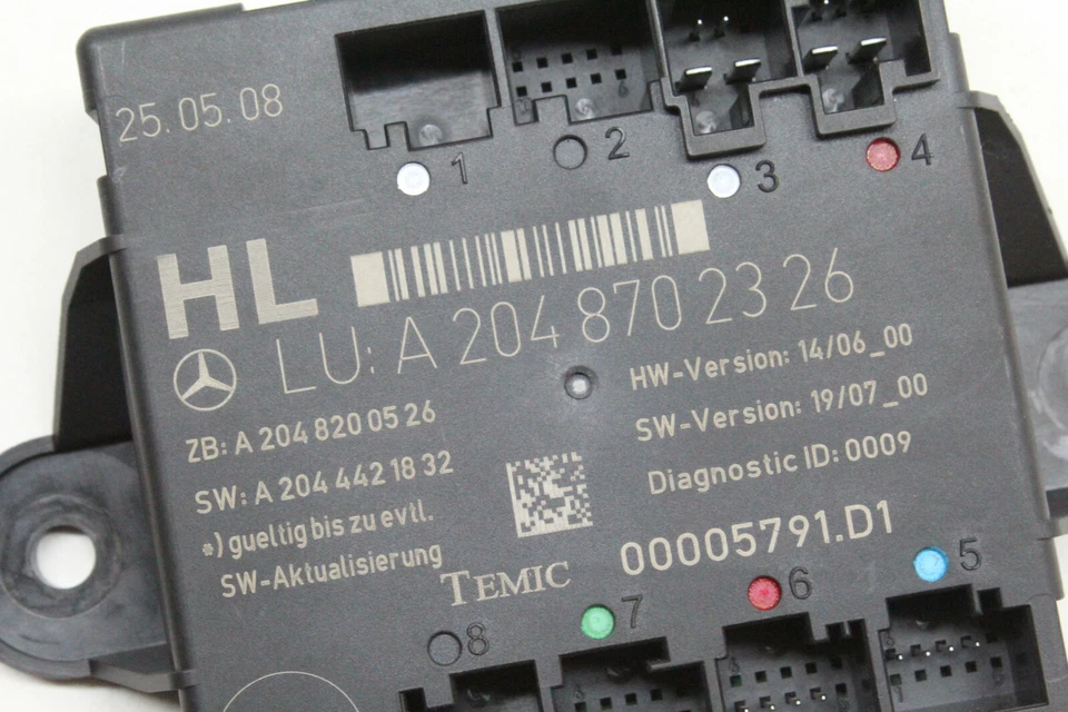 2009 MERCEDES C300 MÓDULO DE CONTROLE DE PORTA TRASEIRA ESQUERDA A 204 870 23 26 FABRICANTE DE EQUIPAMENTO ORIGINAL 08 10 13 - Imagem 4 de 4