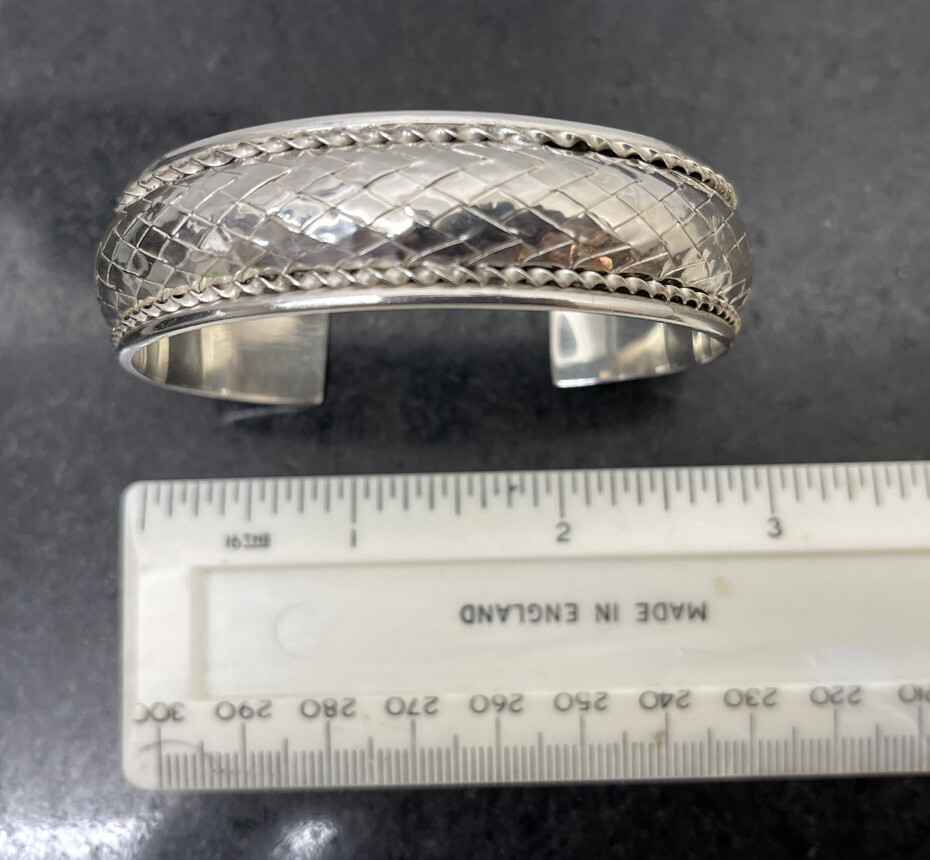 Vintage 925 Solid Silver Bangle/Bracelet/Open-Cuf… - image 12