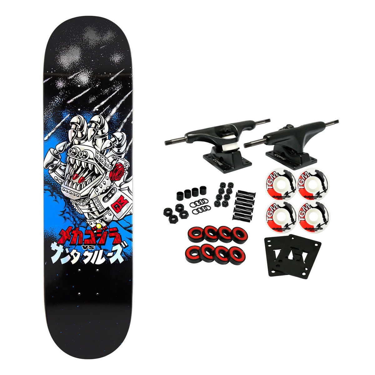 Santa Cruz Skateboard Complete Godzilla Mecha Hand 8.0