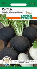 Rettich, Runder schwarzer Winter - Gemüse-Samen Rettich-Samen Saatgut Samen