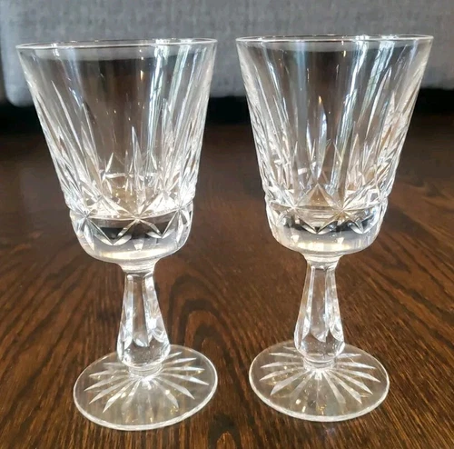 Vtg Waterford Irish Crystal LISMORE 5 7/8" Wine Claret Goblet Red White