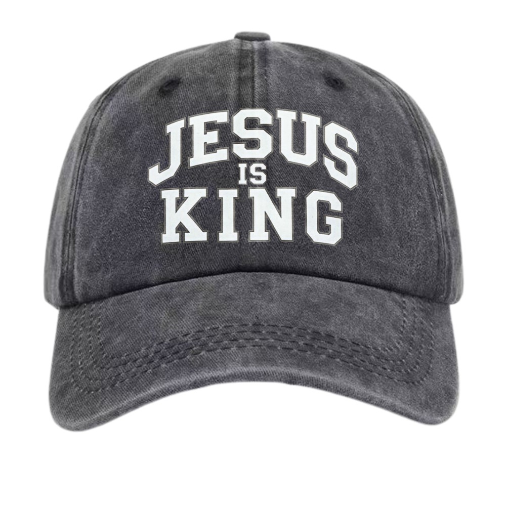 Jesus Is King Graphic Dad Hat |Church Service Christian Faith & Daily Casual Cap