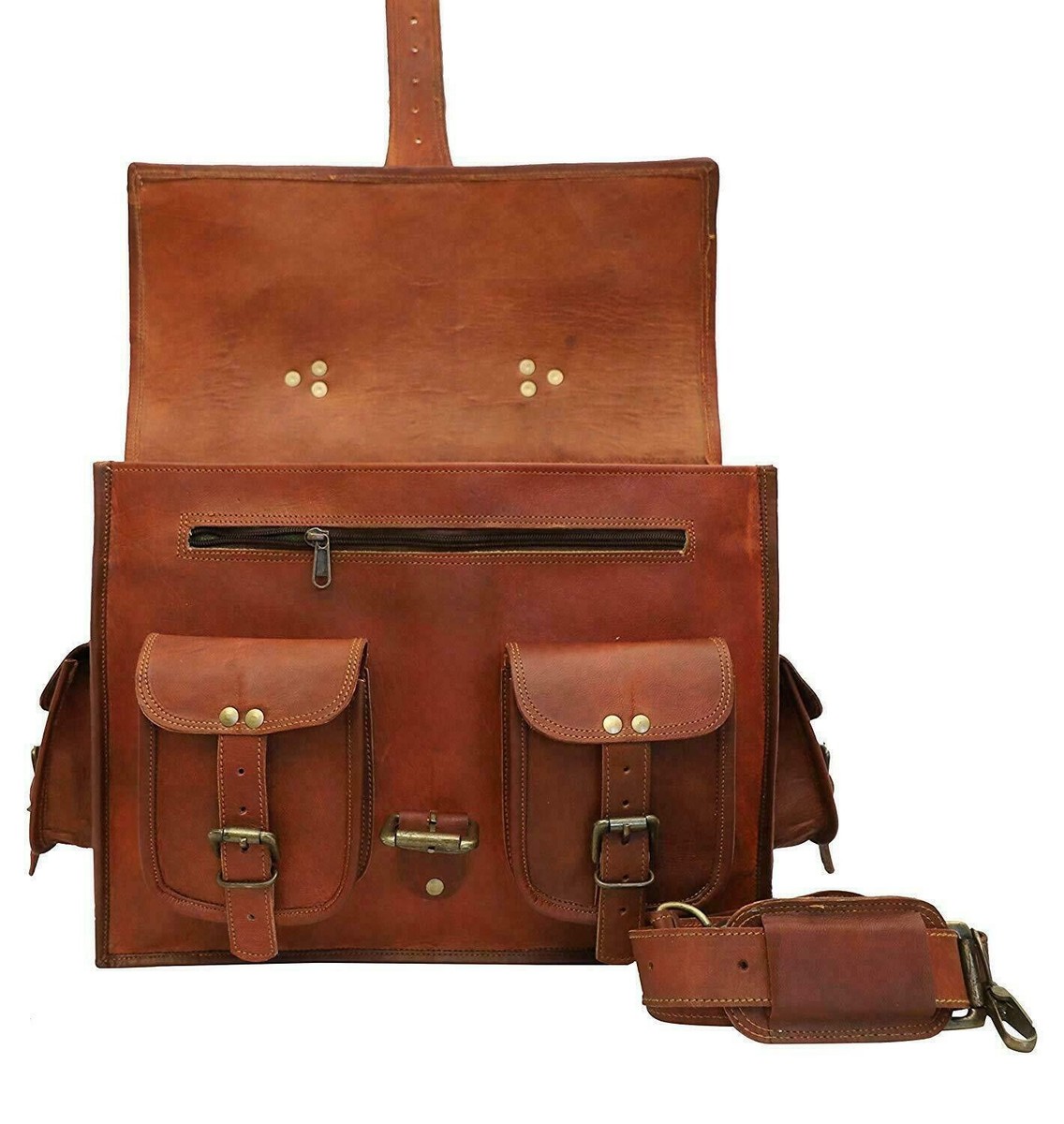 Women's Goat Leather Genuine New Brown Shoulder Satchel