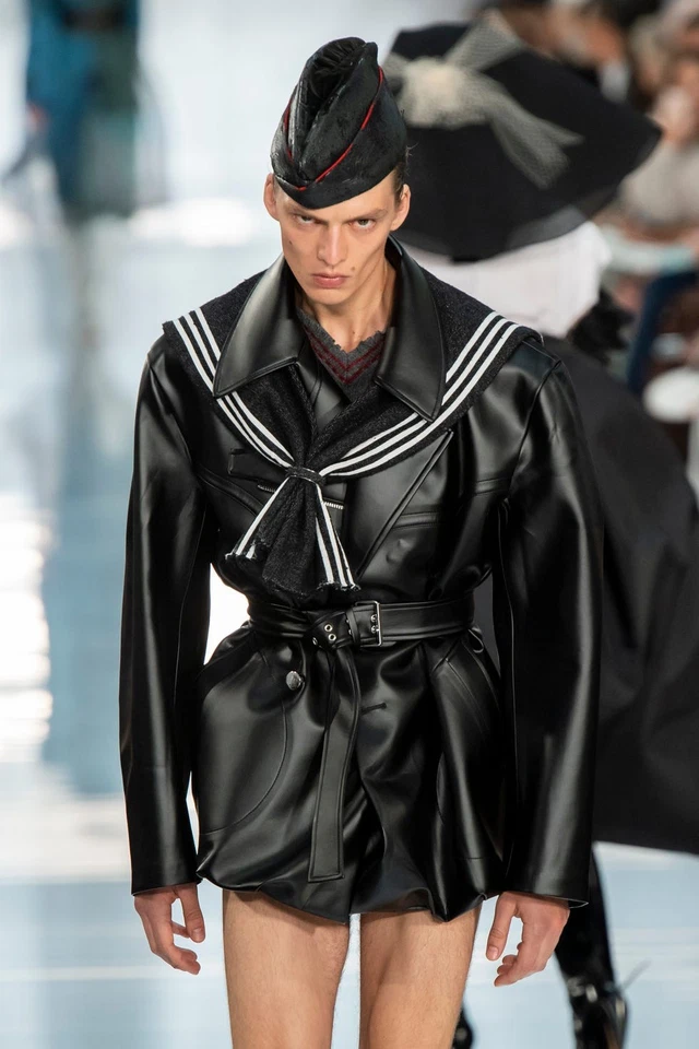 Maison Margiela SS20 Runway Black Faux Leather Military Jacket 38/M Leon Dame - Image 3 of 4