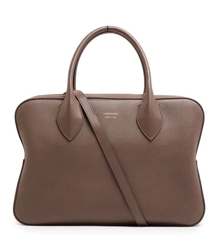 FERRAGAMO Stella Clay Leather Top Handle Bag New