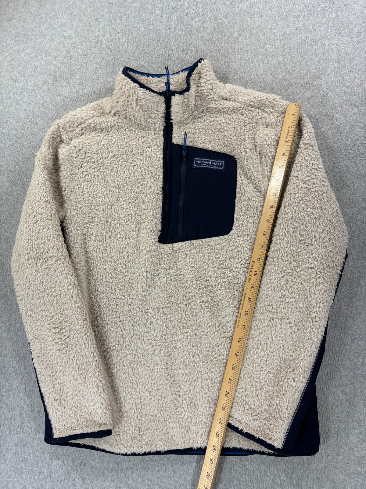 Vineyard Vines Sherpa Fleece 1/4 Zip Pullover (Women's Medium) Off White thumbnail 5