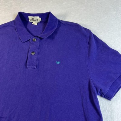 King Ranch Polo Shirt Mens XL Purple Solid Pique Cotton Casual Embroidered Logo