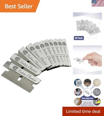 50 Razor Sharp Flat Scraper Blades - Versatile Cutting & Trimming Solution