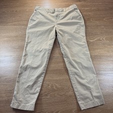 GAP Slim City Crop Pants Women  s 8 Khaki Stretch Ankle Chinos Neutral Workwear
