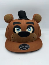 Five Nights At Freddy's Freddy Fazbear, Brown, Snapback Hat Big Face