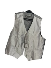 Pronto Uomo Mens Vest XXL Grey And Black Great Condition Waistcoat Strap In Back