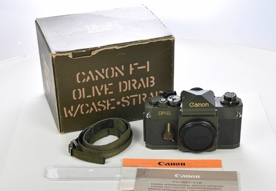Canon F-1 ODB Olive Drab in TOP Zustand mit OVP und Gurt - EXTREM SELTEN