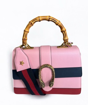 vava dudu GUCCI ハンドバッグ Gucci Dionysus Bamboo Medium Top Handle Bag Pink Leather Sylvie