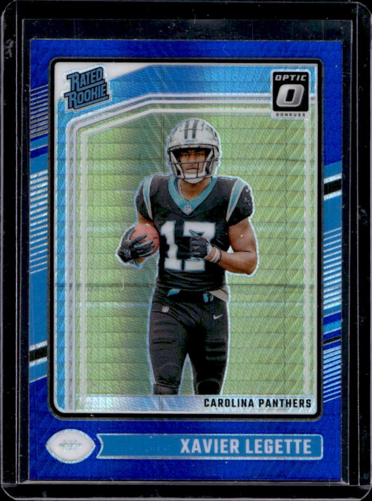 2024 Donruss Optic Xavier Legette Blue Hyper Rated Rookie #299 Panthers
