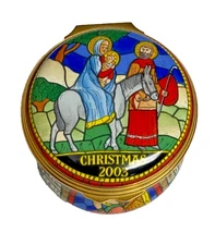 Halcyon Days 2003 Holy Family Journey to Egypt Christmas Themed Trinket/Pill Box
