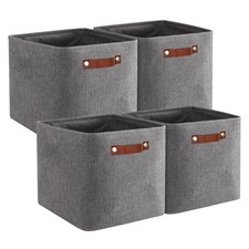 13x13 Storage Cubes Baskets 4 Pack Fabric Cube Storage Bins Large Storage Baske