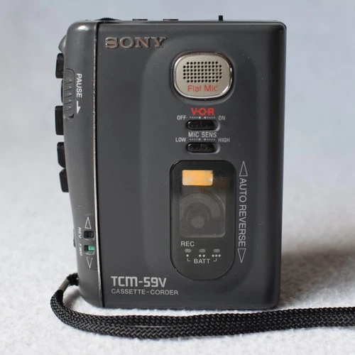 Vintage SONY TCM-59V External Speaker Cassette Voice Recorder Tape Player Works