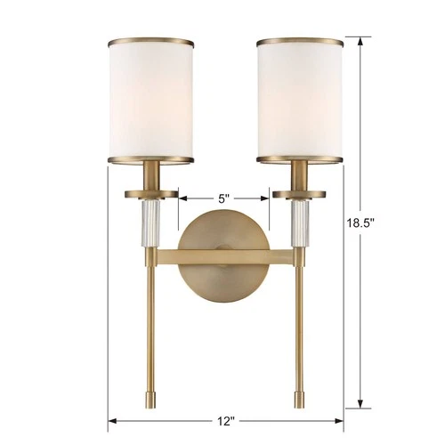 Crystorama Hatfield 18 1/2"H Vibrant Gold 2-Light Wall Sconce - Picture 6 of 6
