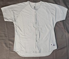 Blank Baseball Jersey Russell New XXL Gray Button-Down Dri-Power