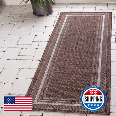 Unique Loom Outdoor Border Collection Area Rug - Soft Border 2X 6 1 Runner