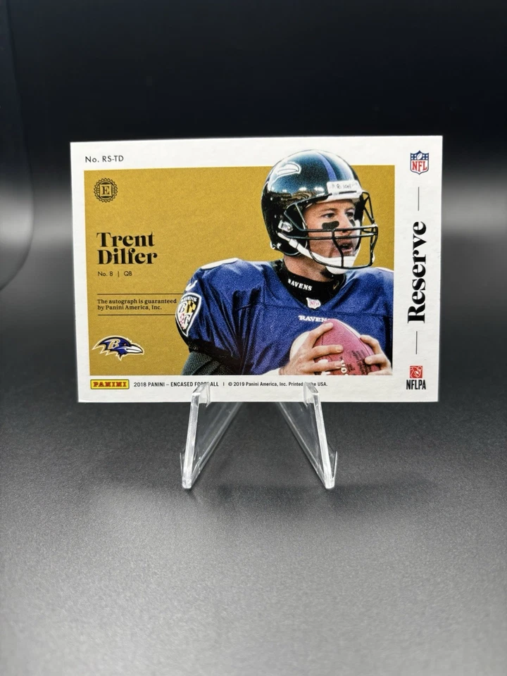 Panini Encased Reserve 2018 #RS-TD 01/50 eBay 1/1 autógrafo automático SB Champ Ravens Foto 2 de 2