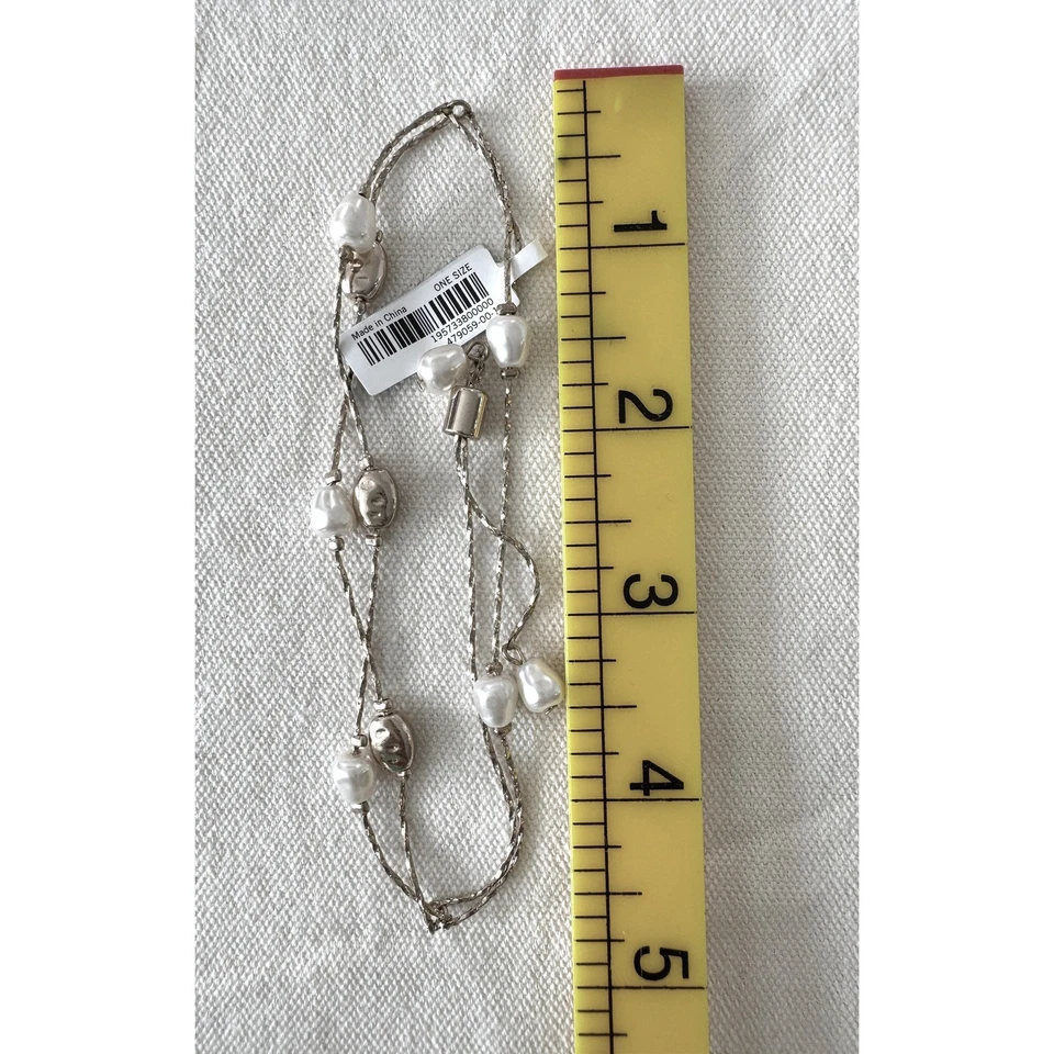 Brazalete deslizante ajustable Banana Republic imitación perla tono dorado para mujer nuevo con etiquetas Foto 3 de 3