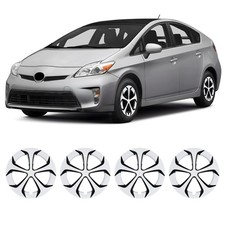 4pcs 15 White Black Wheel Covers Hubcaps For 2010-2015 Toyota Prius Alloy Wheel