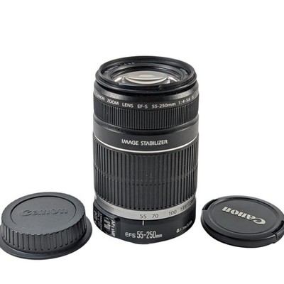 Canon EF-S 55-250mm f/4-5.6 IS Lens w/ Caps - Excellent Tested  w / Caps