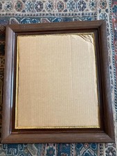 Beautiful ANTIQUE Victorian Era Picture Frame Fluted Design Gold Trim 15"x13"